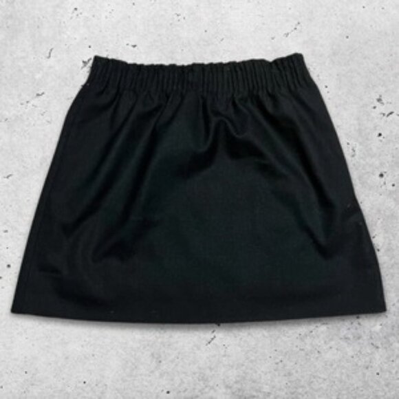 J. Crew‎ Sidewalk Career Skirt Soft Stretch Wool Elastic Waistband Black W US 00 - Picture 1 of 4